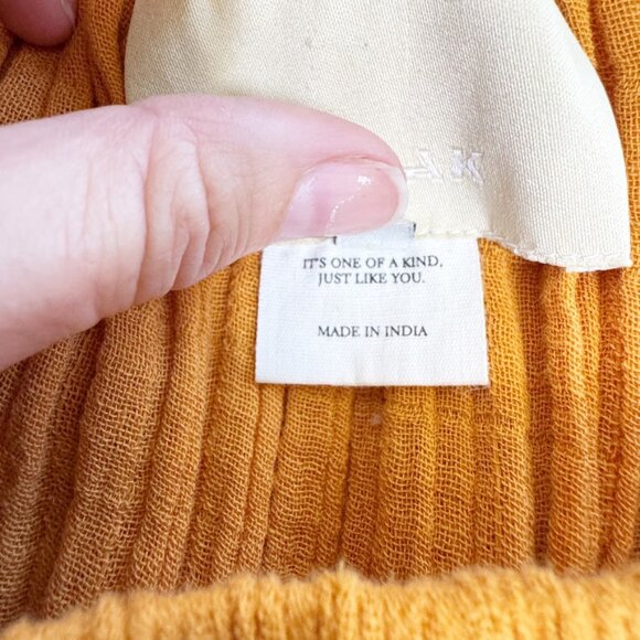 Anaak Off the Shoulder Freya Maxi Dress Boho Gauze Golden Mustard Size 2 (M) - Picture 4 of 11